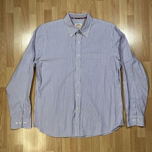 Brooks Brothers Button Up Dress Shirt (Men’s Size XL) • Purple Striped • EUC